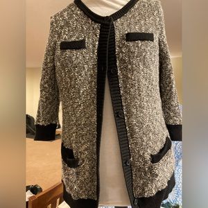Ann Taylor black and cream cardigan sweater size XL